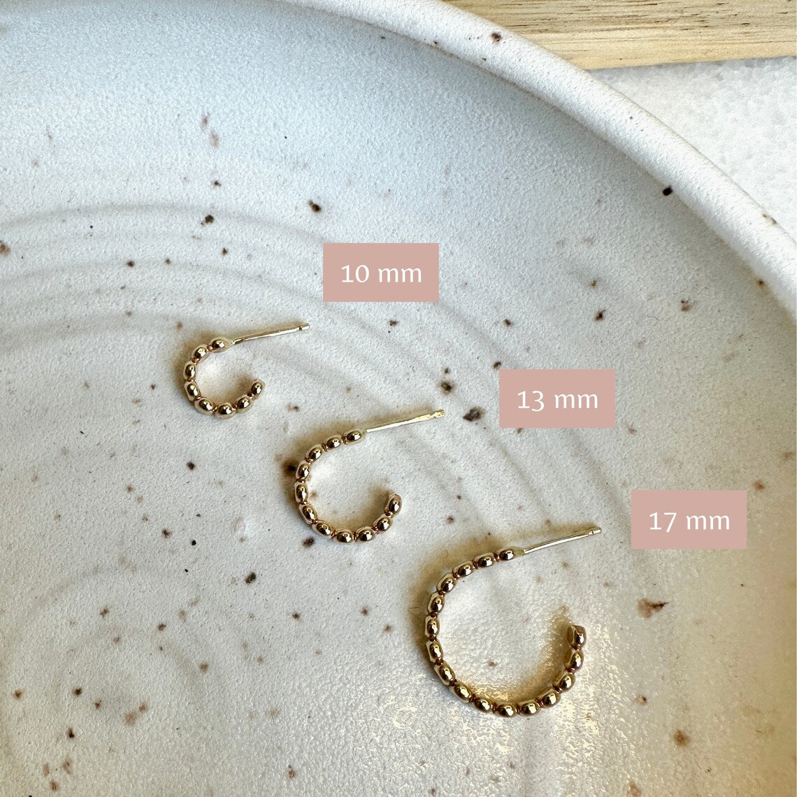 Gold Tiny Dot Hoop Earrings