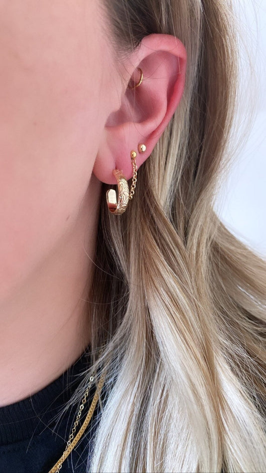 Floral Hoop Earrings