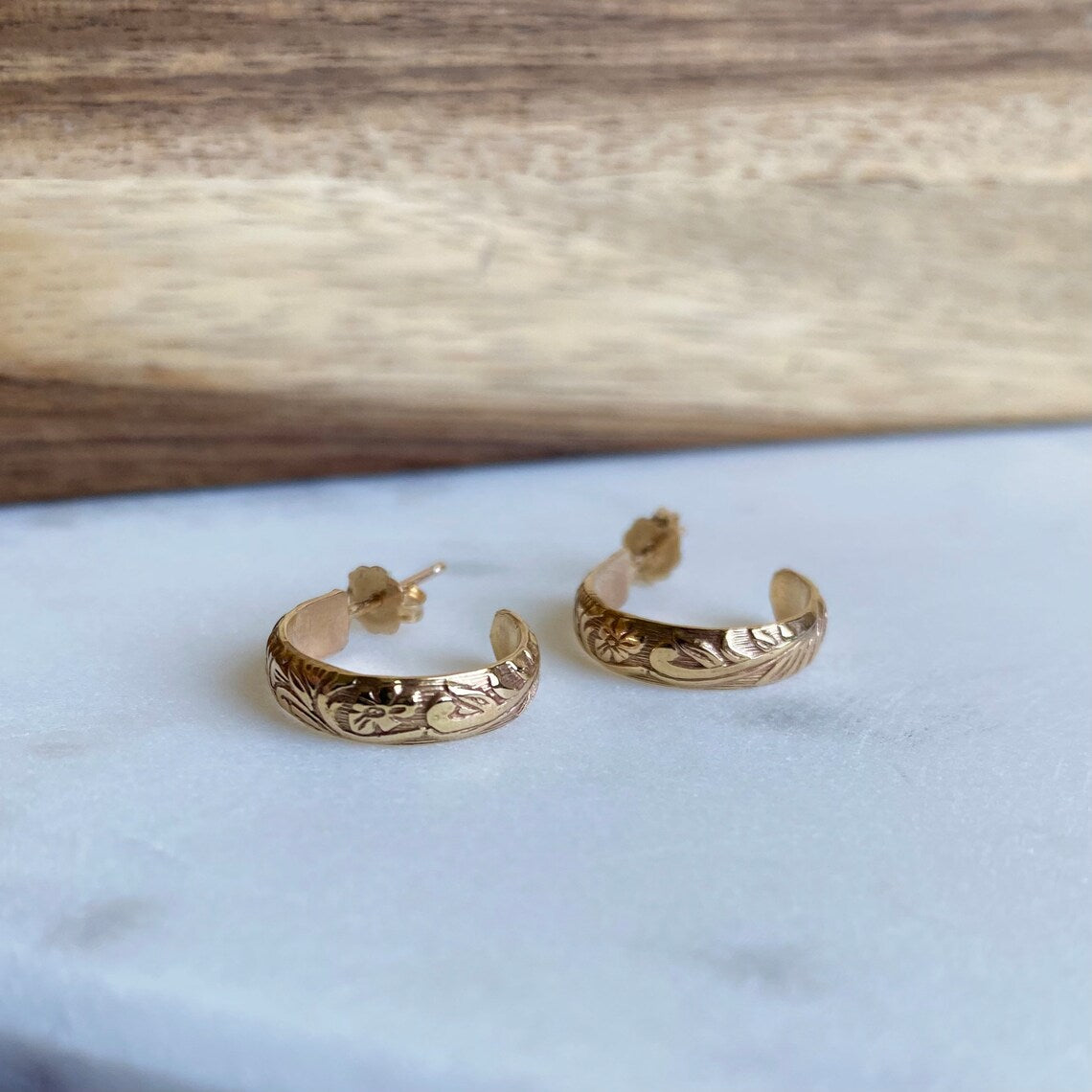 Floral Hoop Earrings