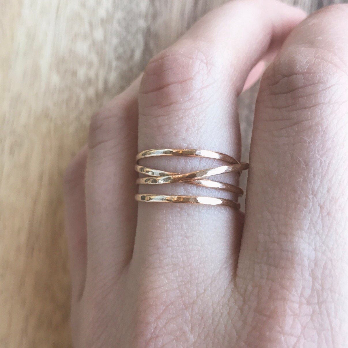 Large Gold Wrap Ring, Gold Wrap Ring, Wraparound Ring, Gold Ring, Delicate Gold Ring, Gold Jewelry, Delicate Ring, Gold Cocktail Ring