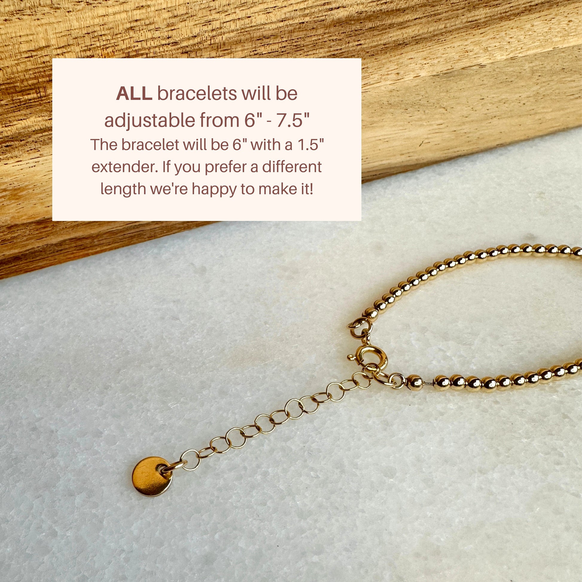 Handmade 3mm Gold Filled Bead Bracelet, Name Plate Bracelet, Pearl Bracelet, Paperclip Chain Bracelet
