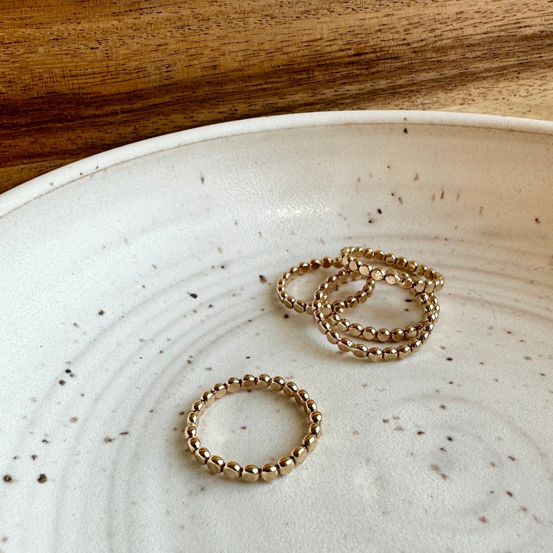 Gold Filled Dot Bead Ring, Minimalist stacking ring set, stackable ring, gold ring, bead ring, dot ring,