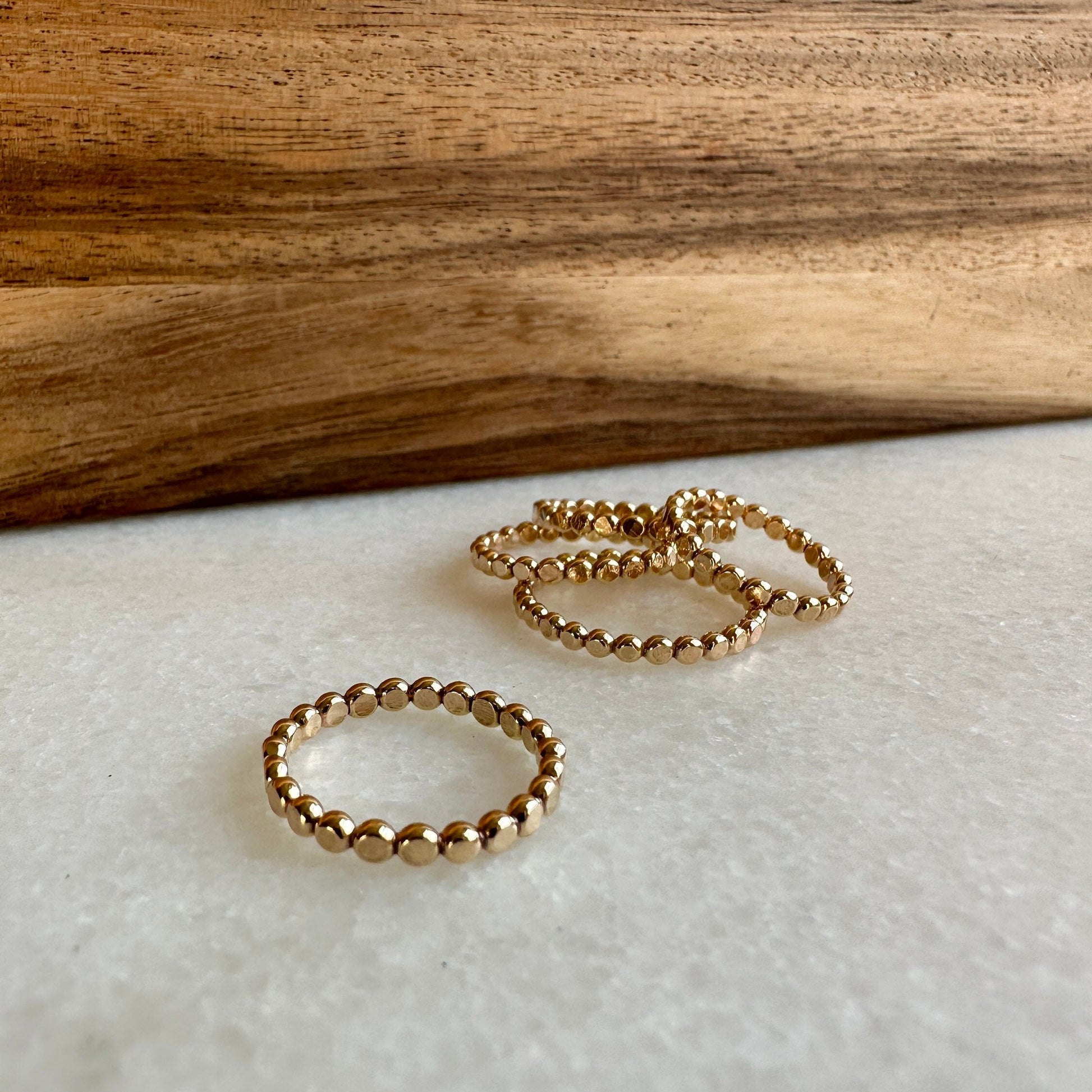 Gold Filled Dot Bead Ring, Minimalist stacking ring set, stackable ring, gold ring, bead ring, dot ring,