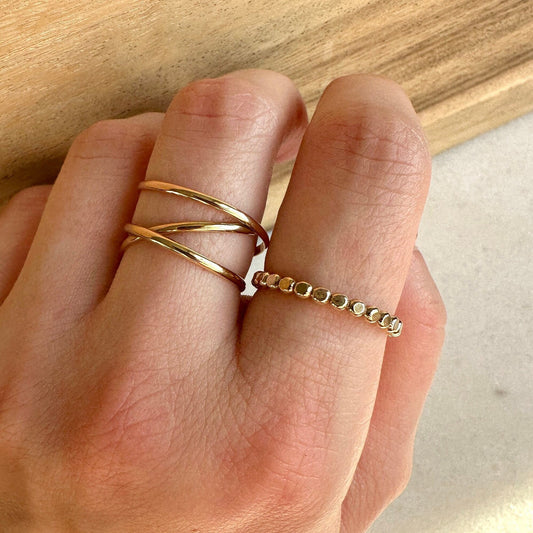 Gold Filled Dot Bead Ring, Minimalist stacking ring set, stackable ring, gold ring, bead ring, dot ring,