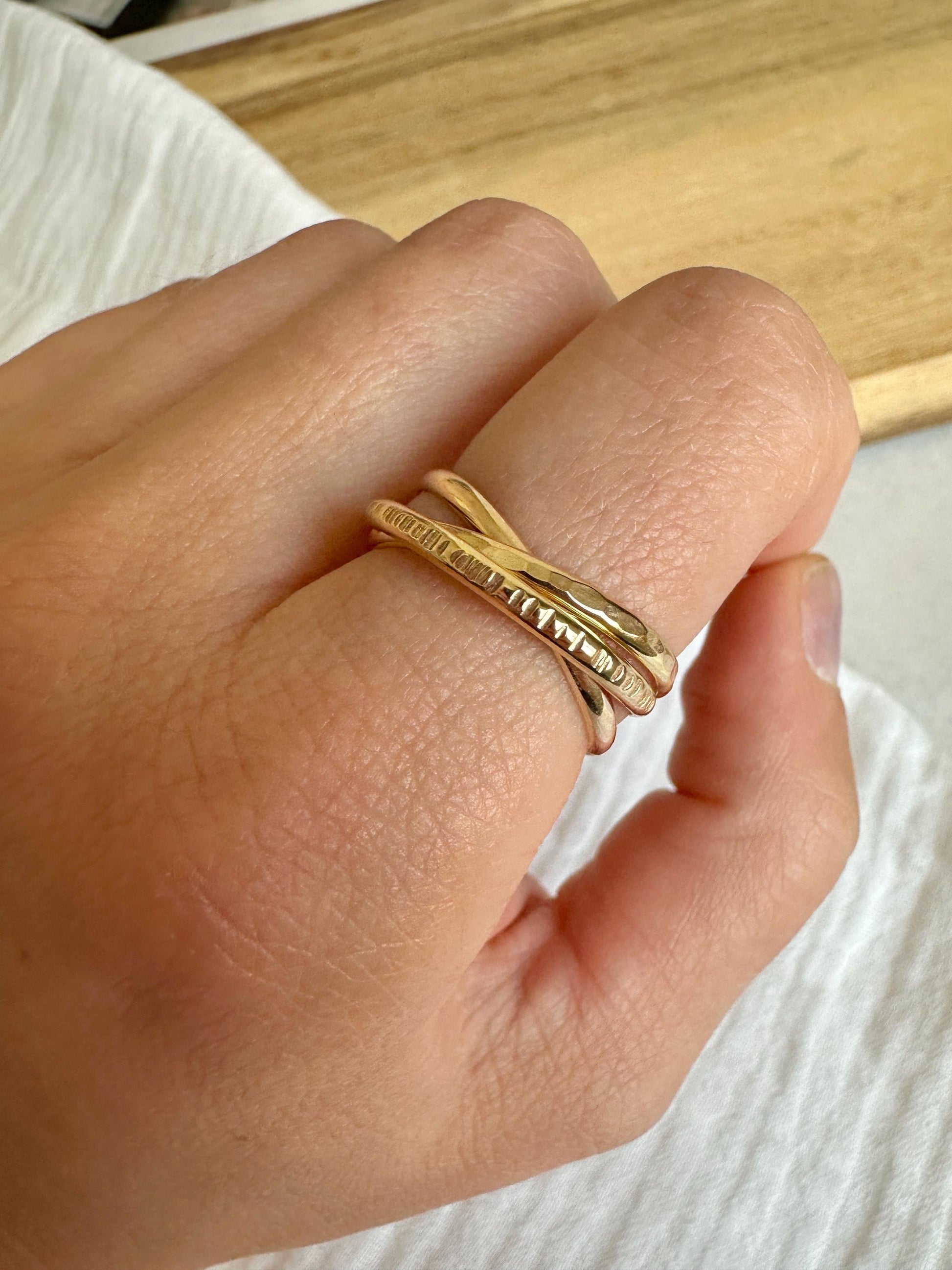 Triple Band Rolling Ring, Thick Intertwined Bands, Intertwined Ring, Fidget Anxiety Ring