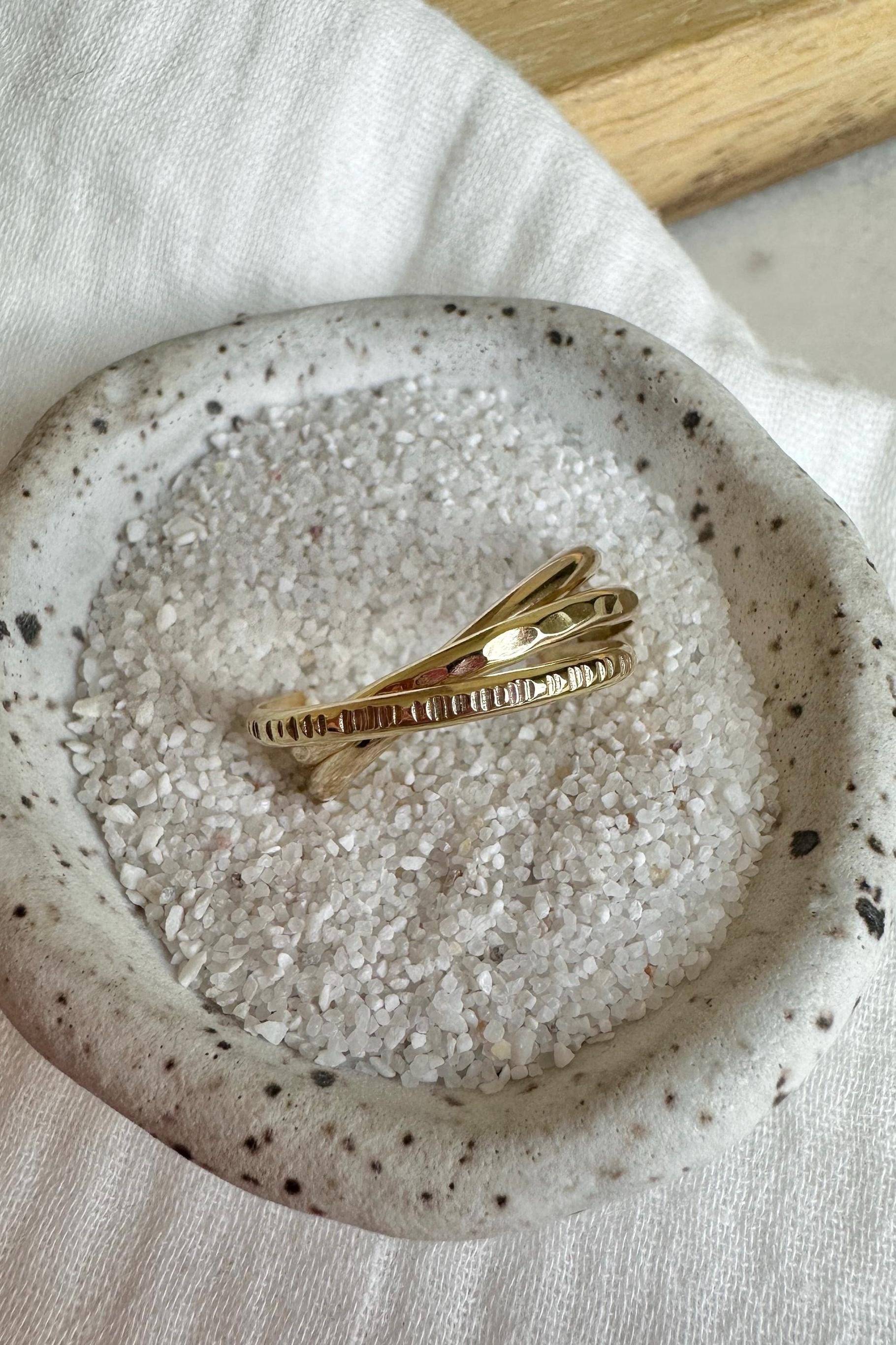 Triple Band Rolling Ring, Thick Intertwined Bands, Intertwined Ring, Fidget Anxiety Ring