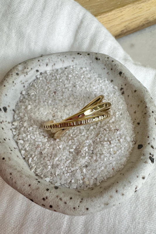 Triple Band Rolling Ring, Thick Intertwined Bands, Intertwined Ring, Fidget Anxiety Ring
