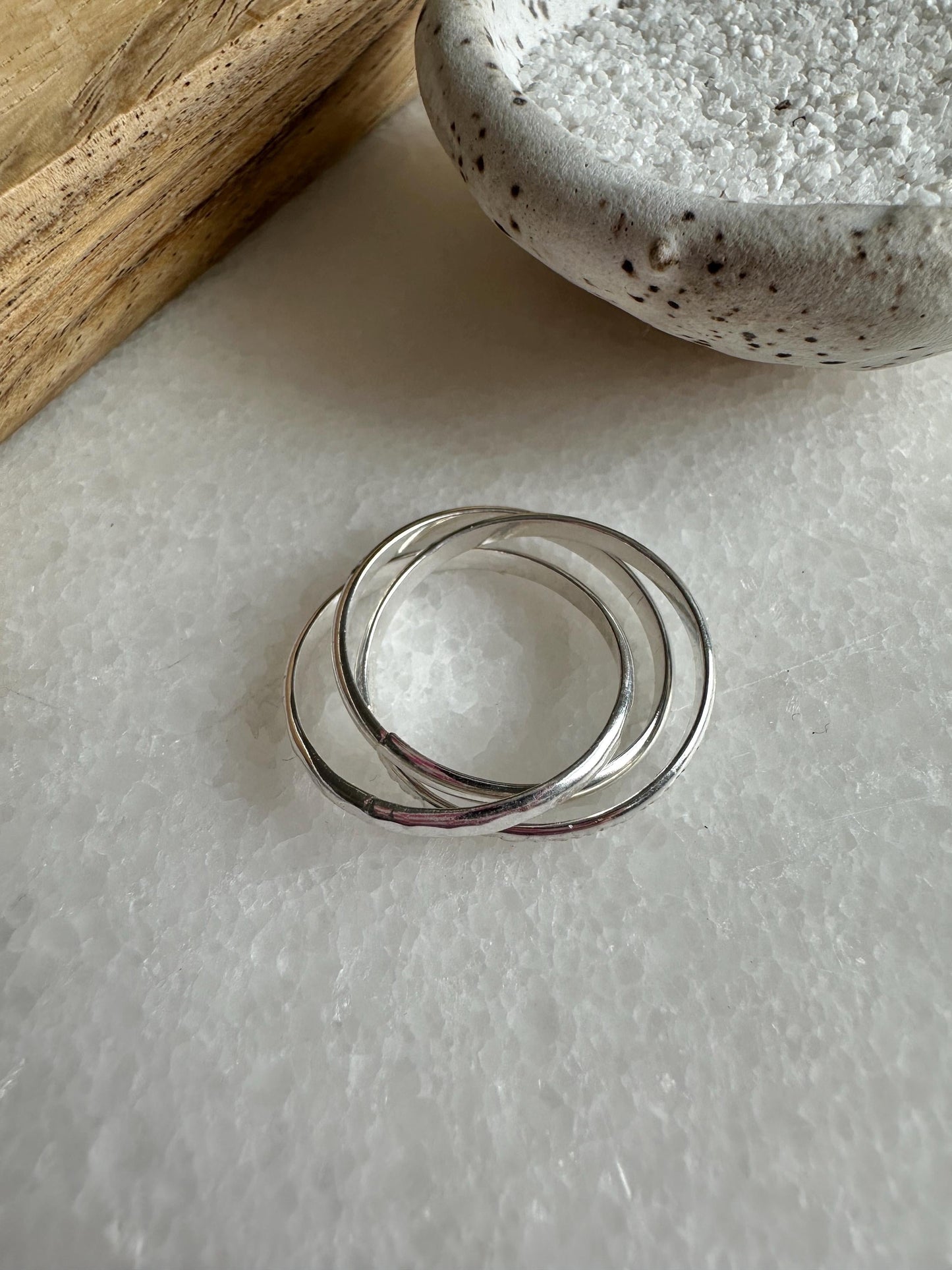 Triple Band Rolling Ring, Thick Intertwined Bands, Intertwined Ring, Fidget Anxiety Ring