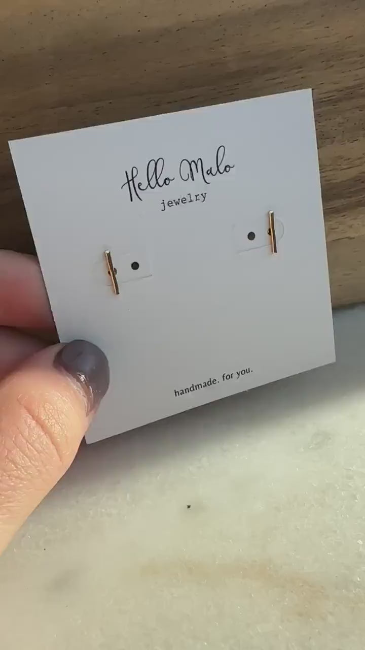 Bar Stud Earrings, Gold Stud Earrings, Tiny Stud Earrings, Simple Gold Earrings, Gold Filled Stud Earrings