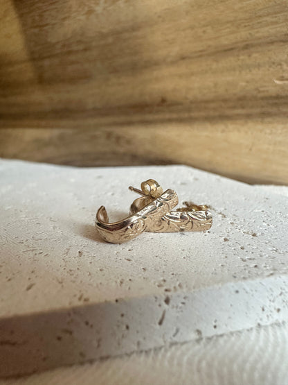 Floral Huggie Hoop Earrings