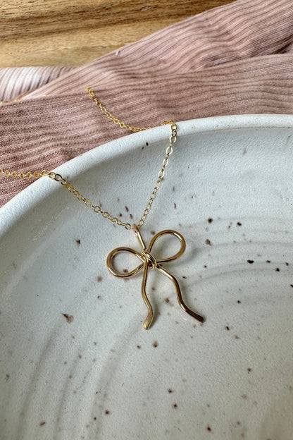 Simply Tied Bow Necklace