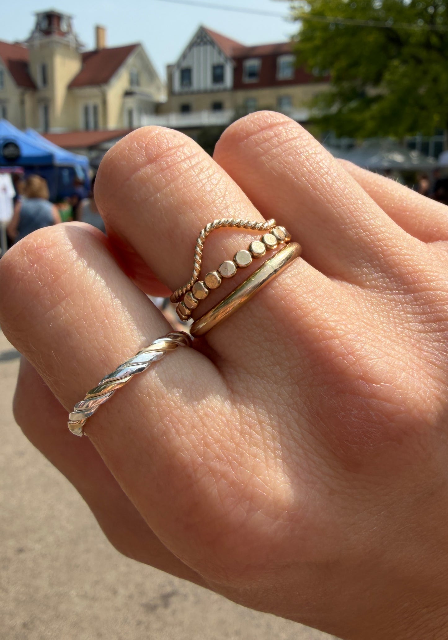Duet Mixed Metal Ring