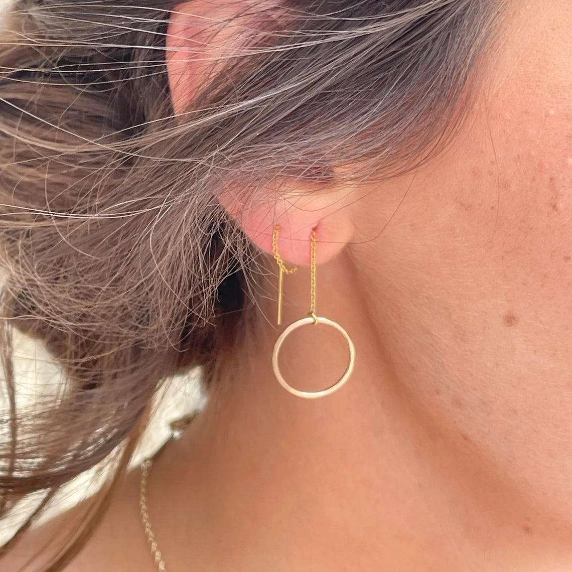 Open Circle Threader Earrings