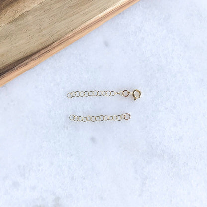 Extender for your necklace or bracelet, added on adjustable length, Gold filled or Sterling silver, 1.5”