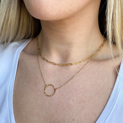 Hammered Circle Necklace