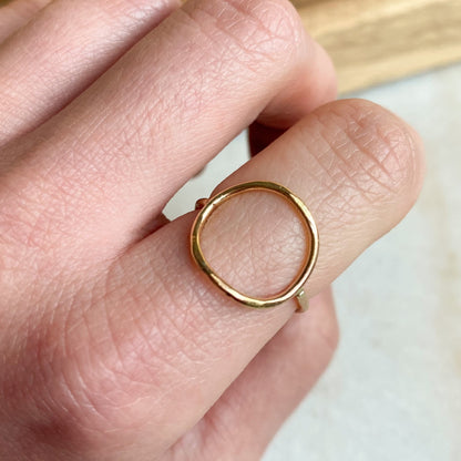 Gold Karma Ring, Circle Ring, Large Circle Ring, Karma Jewelry, Open Circle Ring, Gold Infinity Ring,