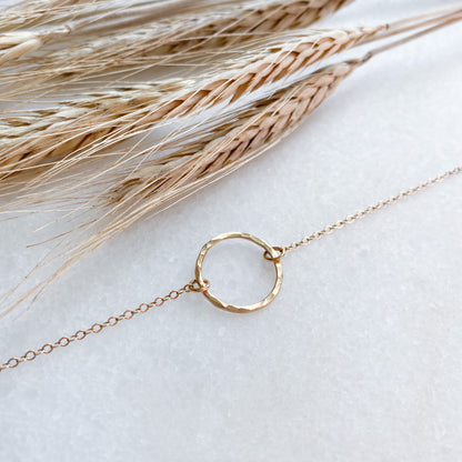 Hammered Circle Necklace