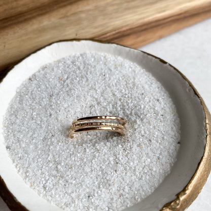 Stacking Ring Set, Ultra Thin Gold Ring, Hammered Stacking Ring, Gold Fill Stacking Ring, Stackable Ring, Delicate Gold Ring,