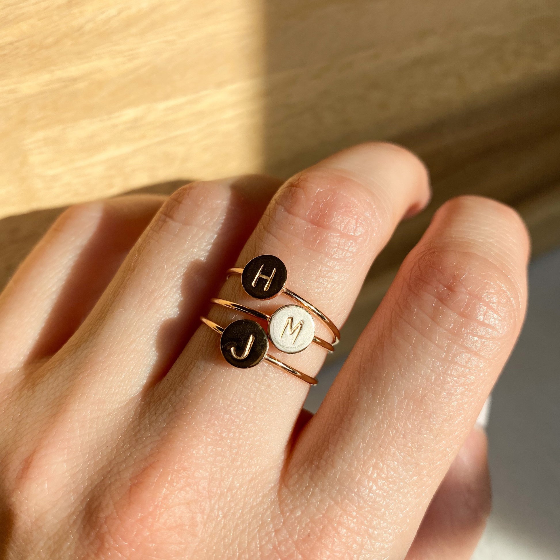 Personalized Initial Stacking Ring