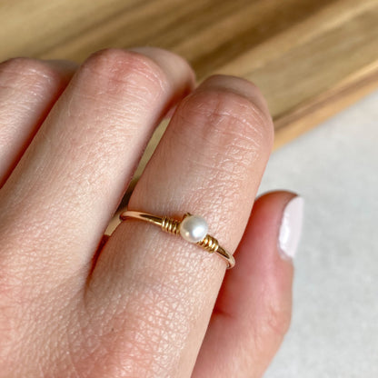 Pearl Band Thin Stacking Ring, Ultra Thin Gold Ring, Hammered Stacking Ring, Gold Fill Stacking Ring, Stackable Ring