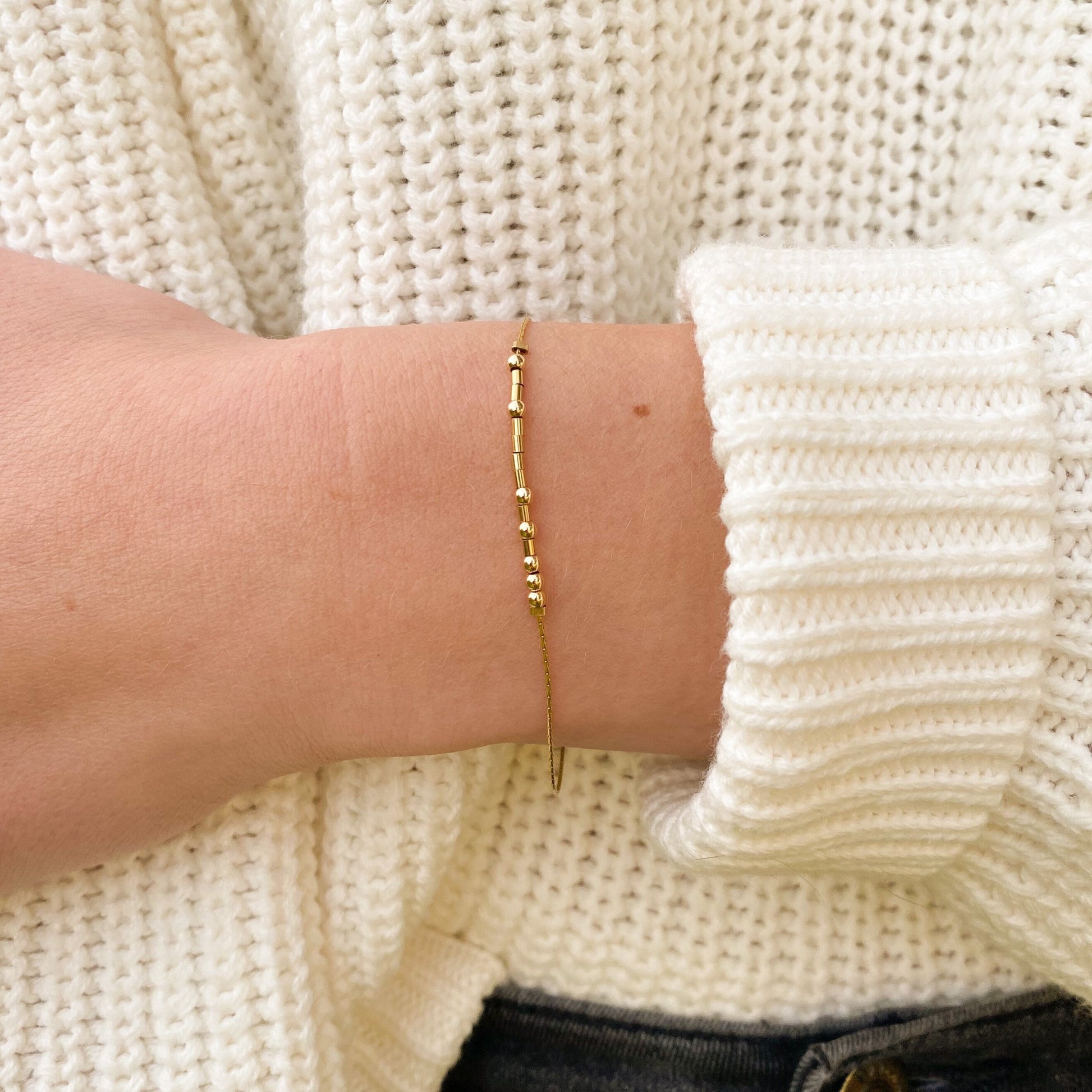 Custom Morse Code Bracelet for Women, Personalized Christmas Gift