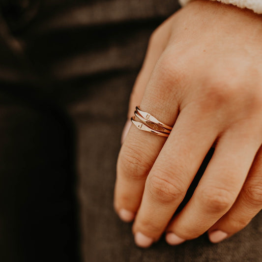 Personalized Initial Stacking Ring