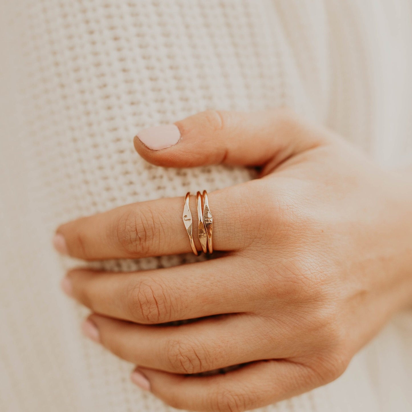 Personalized Initial Stacking Ring