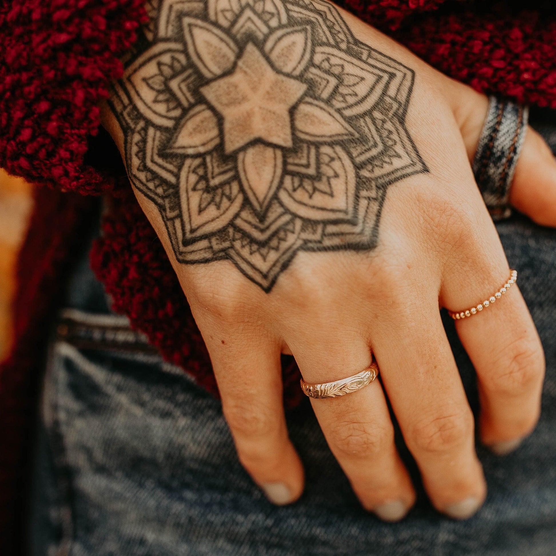 Silver Floral Ring, Thick Sterling Silver Ring,