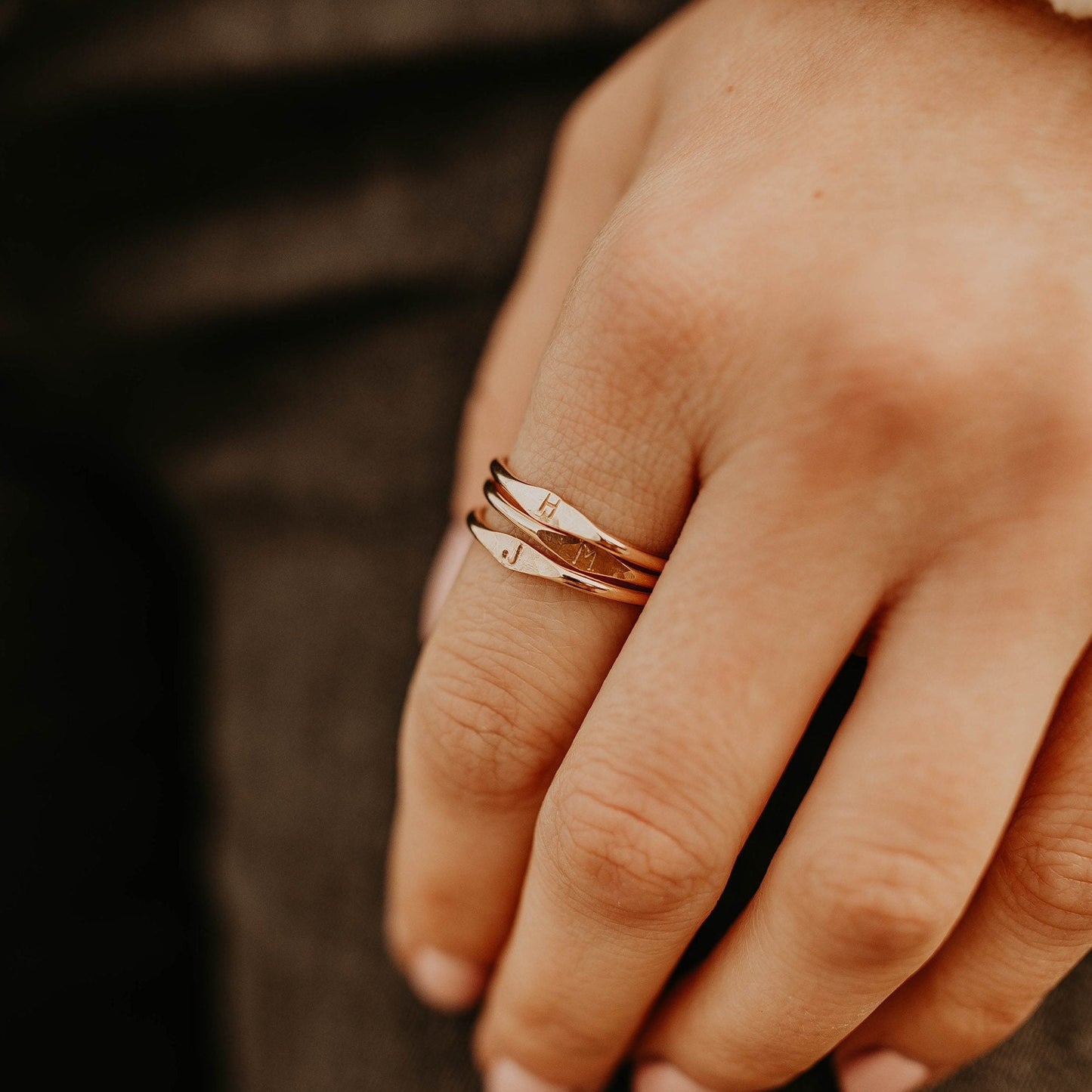 Personalized Initial Stacking Ring