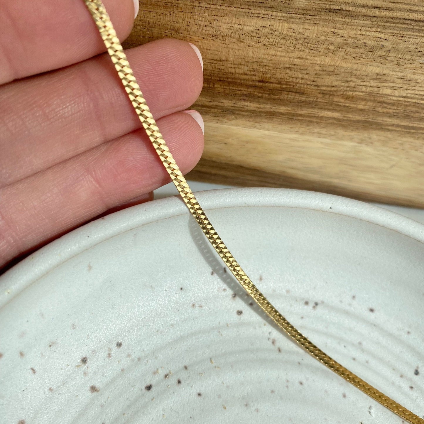 14K Gold Filled Herringbone Necklace, Non tarnish Gold Filled Thin Snake Chain Choker