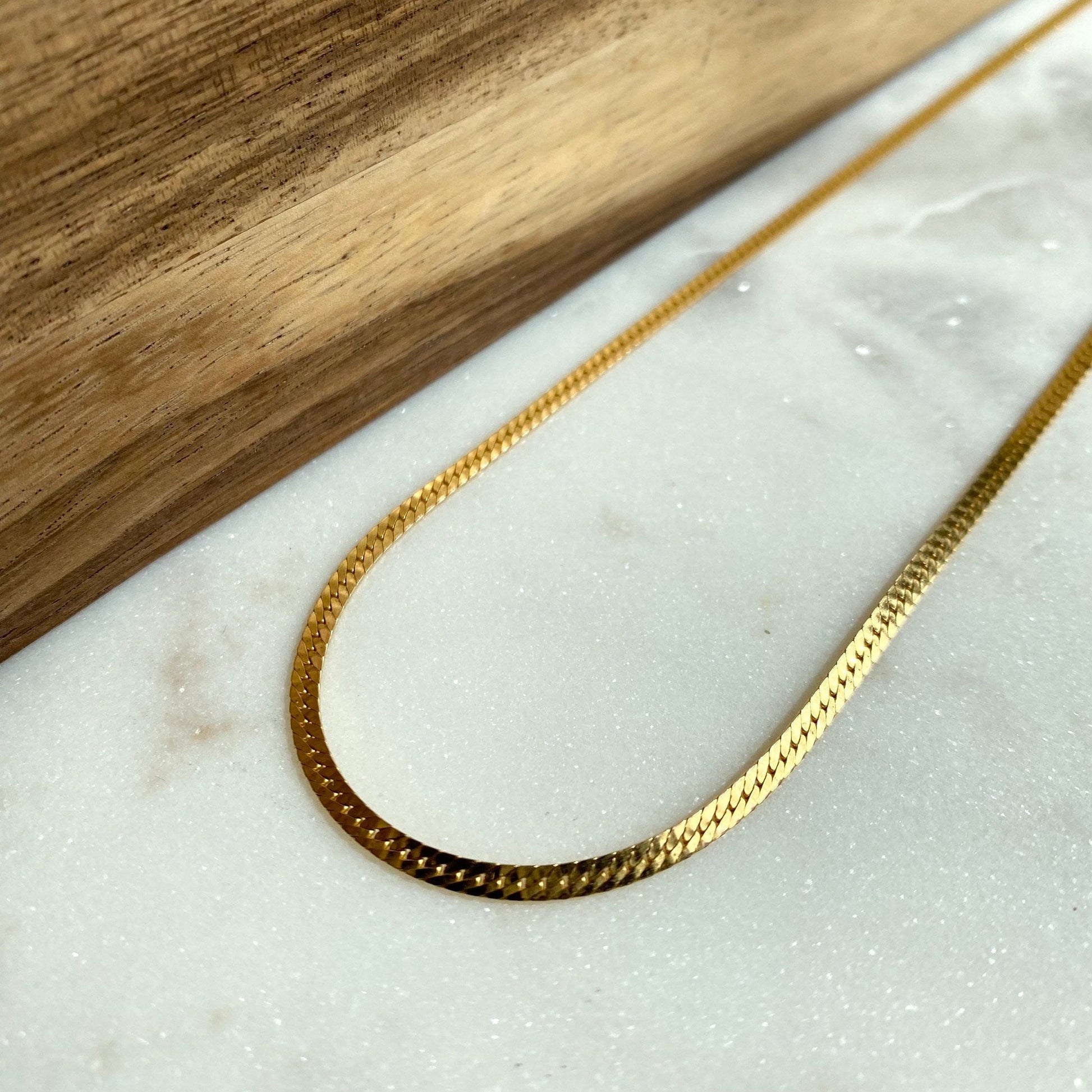 14K Gold Filled Herringbone Necklace, Non tarnish Gold Filled Thin Snake Chain Choker