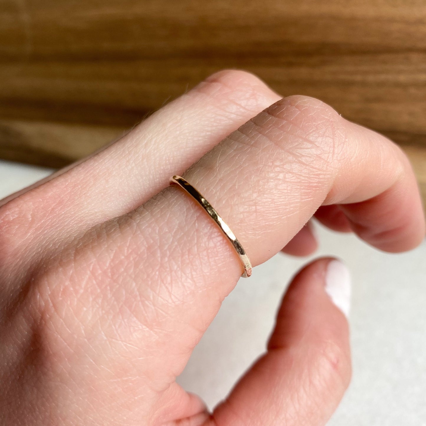 Thin Stacking Ring, Ultra Thin Gold Ring, Hammered Stacking Ring, Gold Fill Stacking Ring, Stackable Ring, Delicate Gold Ring, Simple Ring