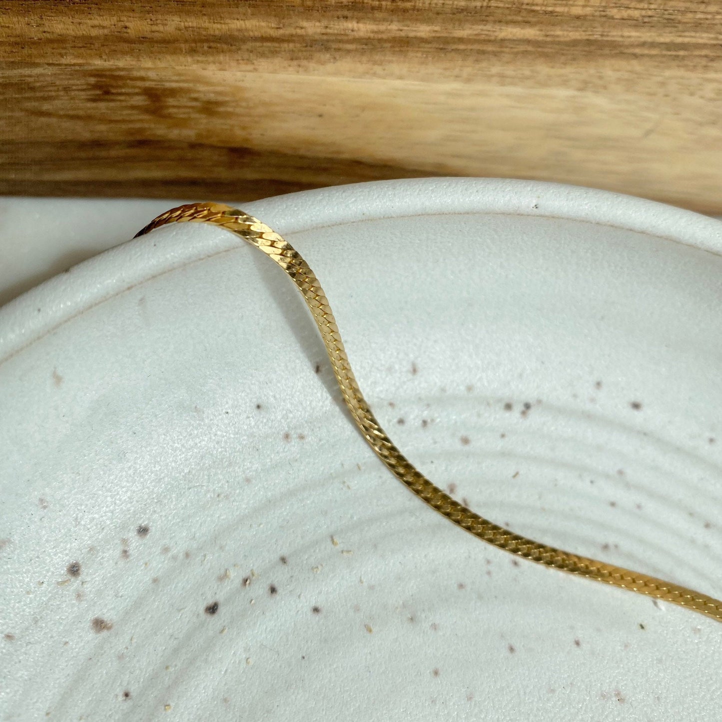 14K Gold Filled Herringbone Necklace, Non tarnish Gold Filled Thin Snake Chain Choker