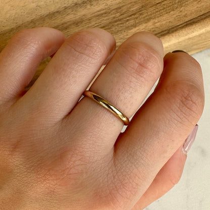 Thick Stacking Band Ring, Gold Fill Stackable Ring, Delicate Gold Ring, Simple Ring