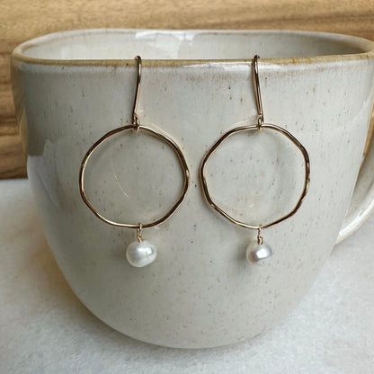 Freshwater Pearl Hoop Earrings