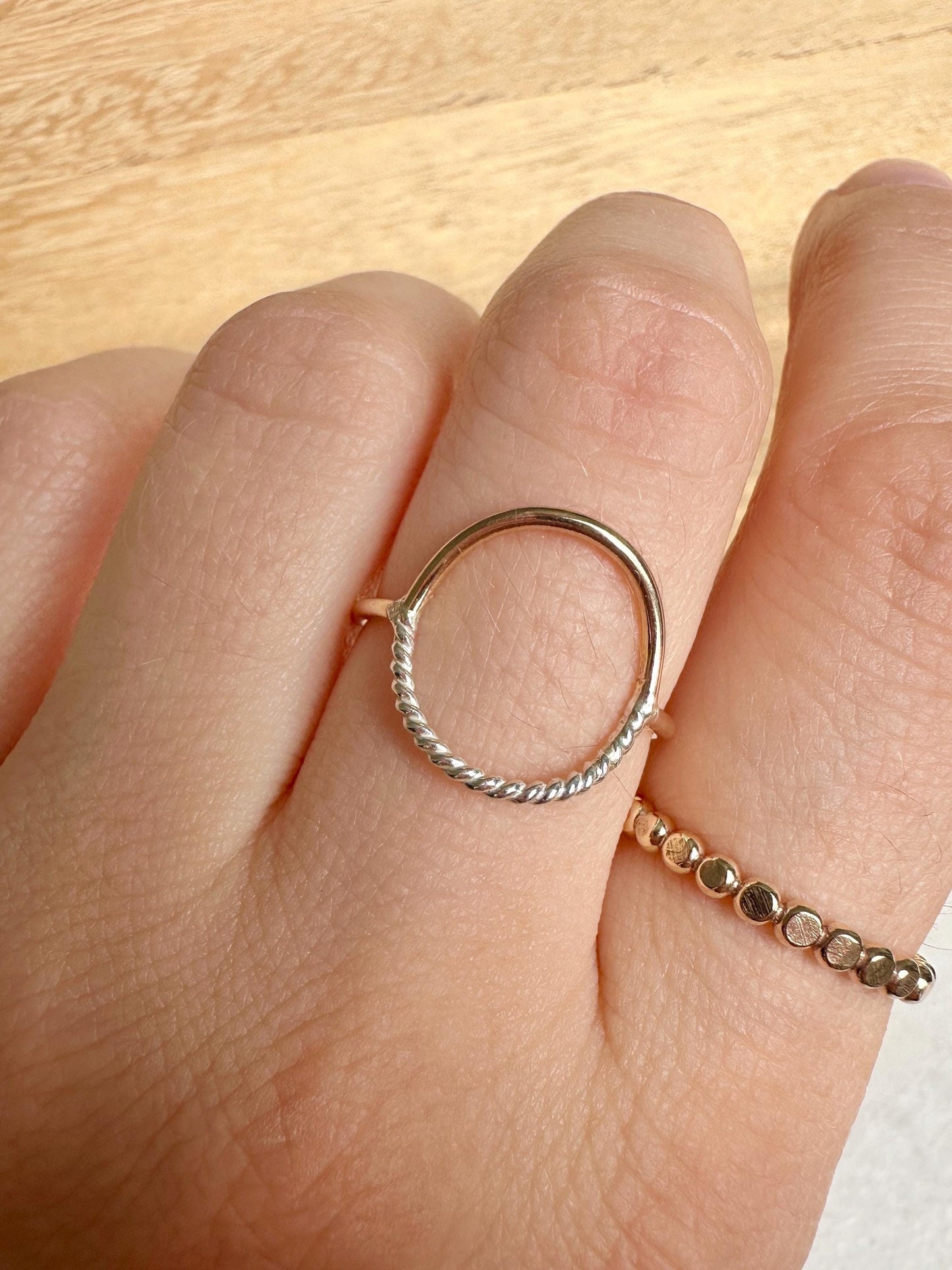 Mixed Metal Open Circle Karma Ring