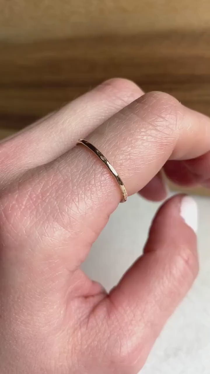 Thin Stacking Ring, Ultra Thin Gold Ring, Hammered Stacking Ring, Gold Fill Stacking Ring, Stackable Ring, Delicate Gold Ring, Simple Ring