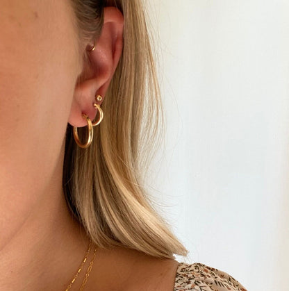 Gold Huggie Hoop Earrings